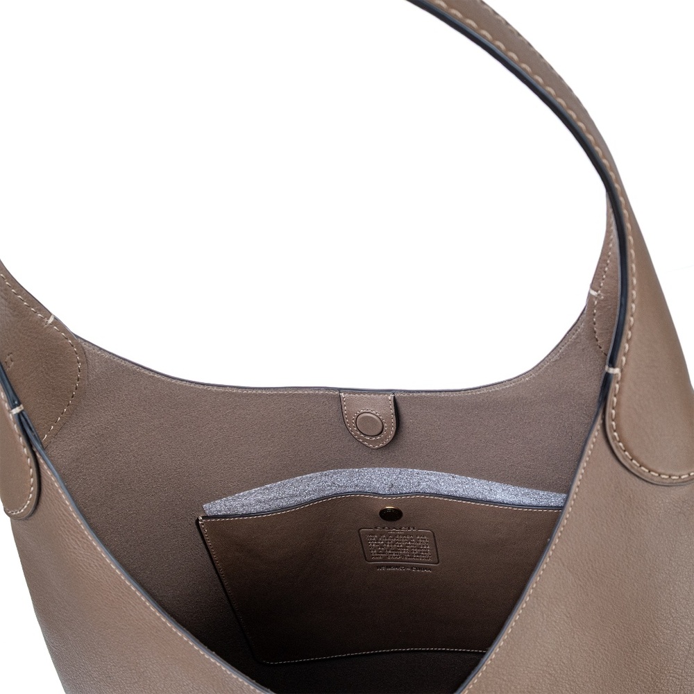 NWT COACH Brooklyn 39 Large Leather Shoulder Bag CU044 Dark Stone Tan $495 - Picture 6 of 11